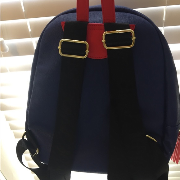 Betsey Johnson red white and blue backpack. - Picture 3 of 6